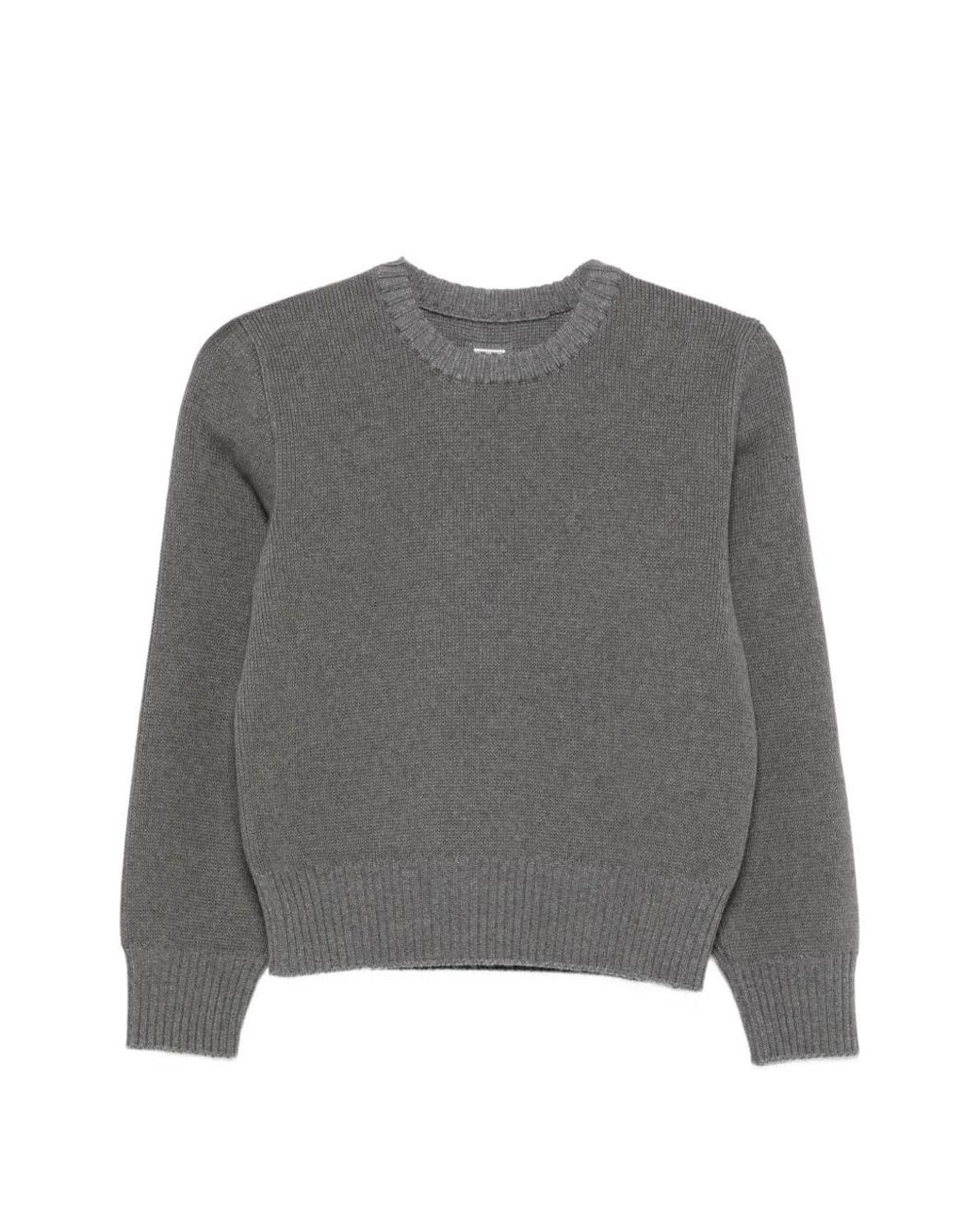 Totême Gray Cropped Knit Sweater