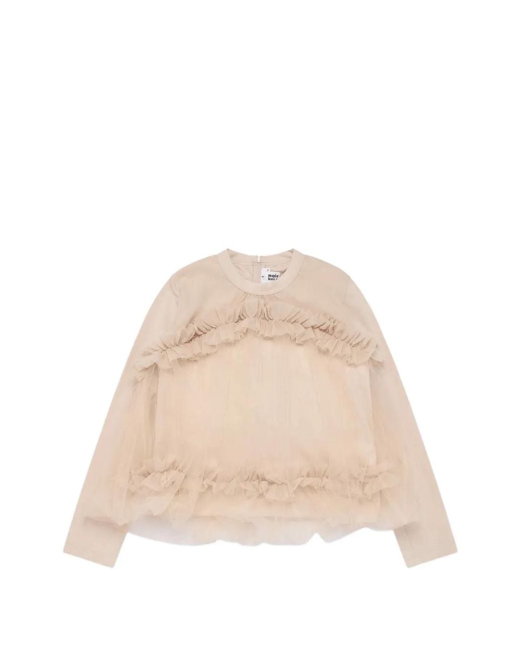 Noir Kei Ninomiya Natural Ruffled Tulle-Panelled Top