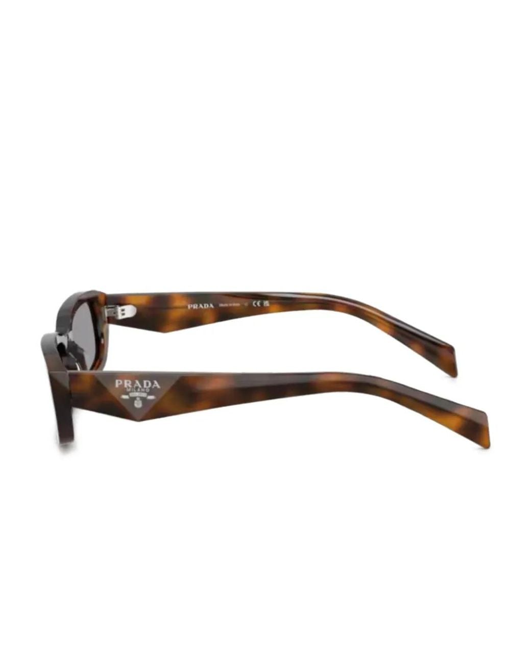 Prada Gray Rectangle-Frame Sunglasses