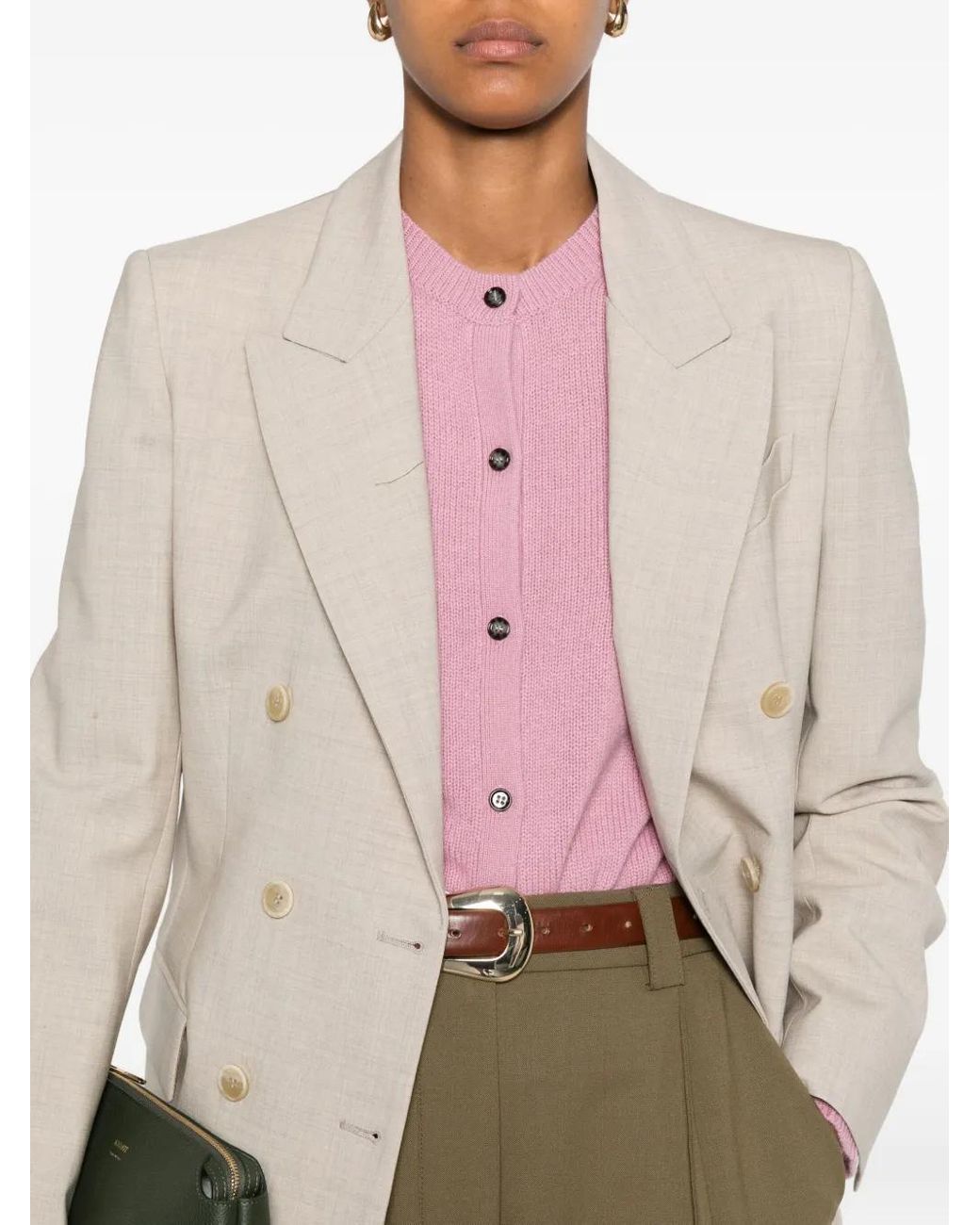 P.A.R.O.S.H. White Double-Breasted Wool Blazer
