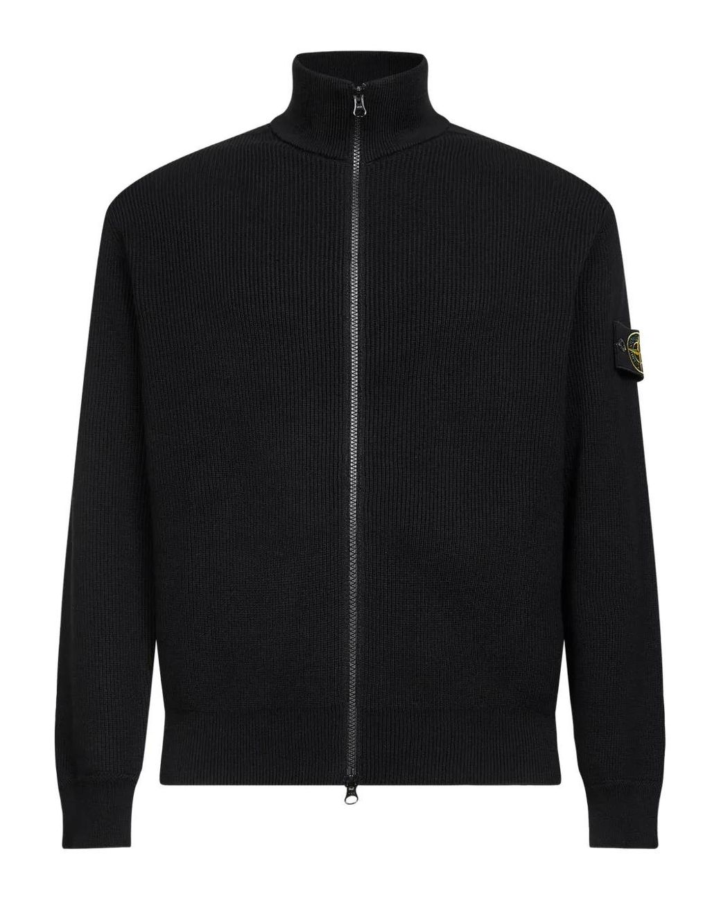Stone Island Geribbeld Vest Met Biologisch Katoen in het Black voor heren