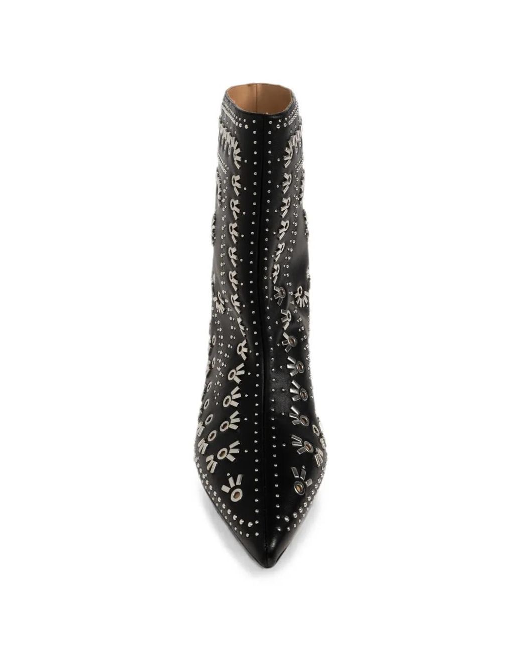 Odissi Black Stud-Embellished Wedge Ankle Boots