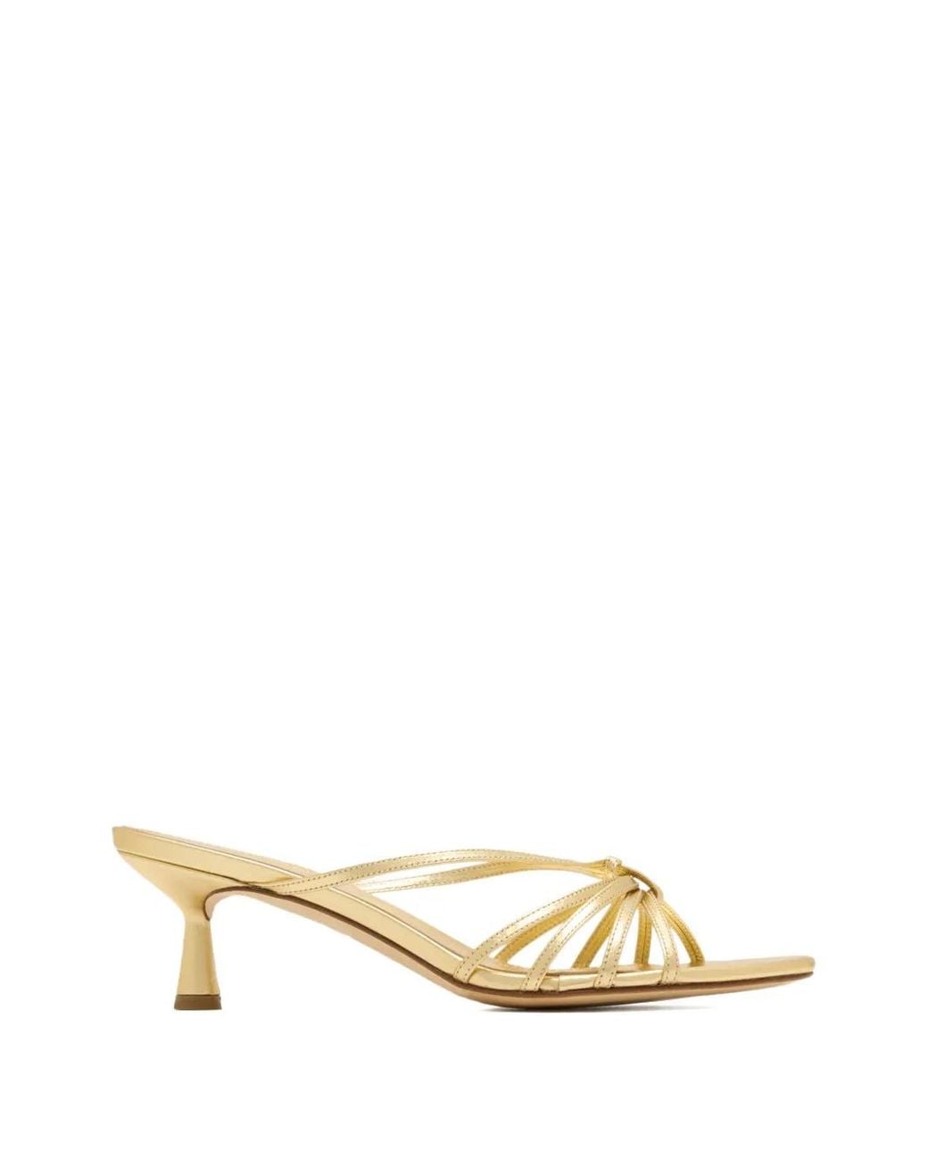 Aeyde Metallic 55Mm Abby Leather Heeled Mules