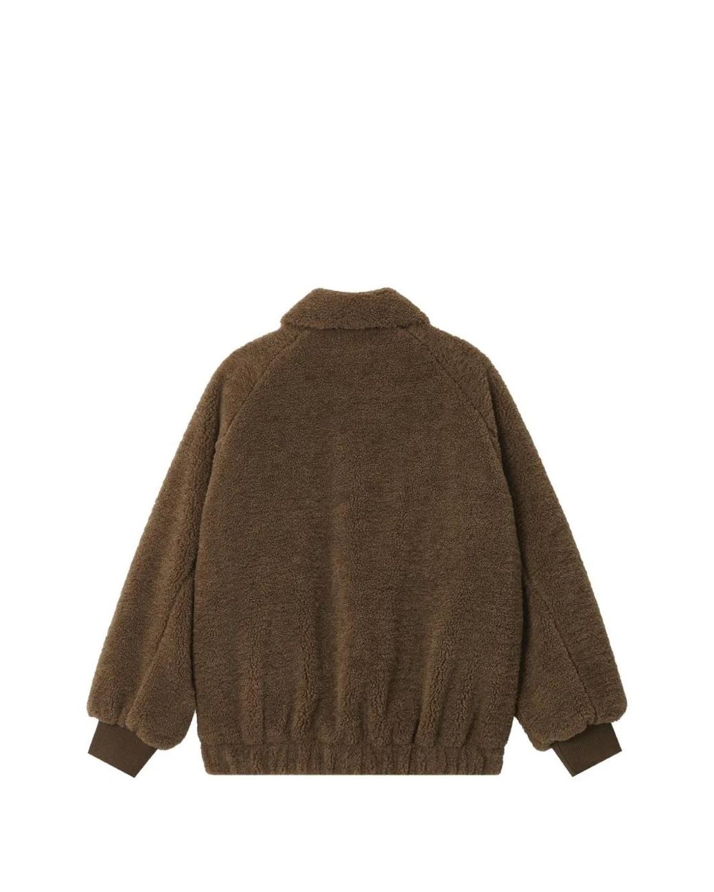 Chocoolate Brown Teddy-Texture Zip-Up Jacket