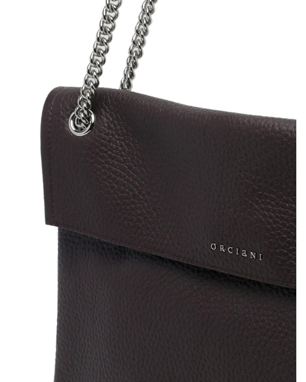 Orciani Black Venus Grained-Leather Shoulder Bag