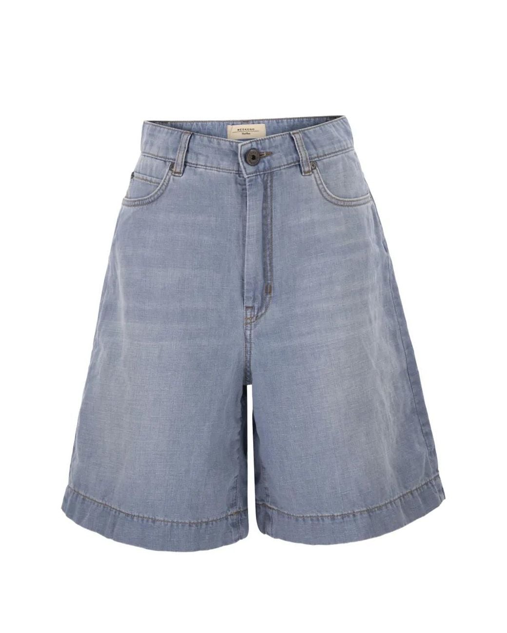 Weekend by Maxmara Blue Contrasting-Stitch Shorts