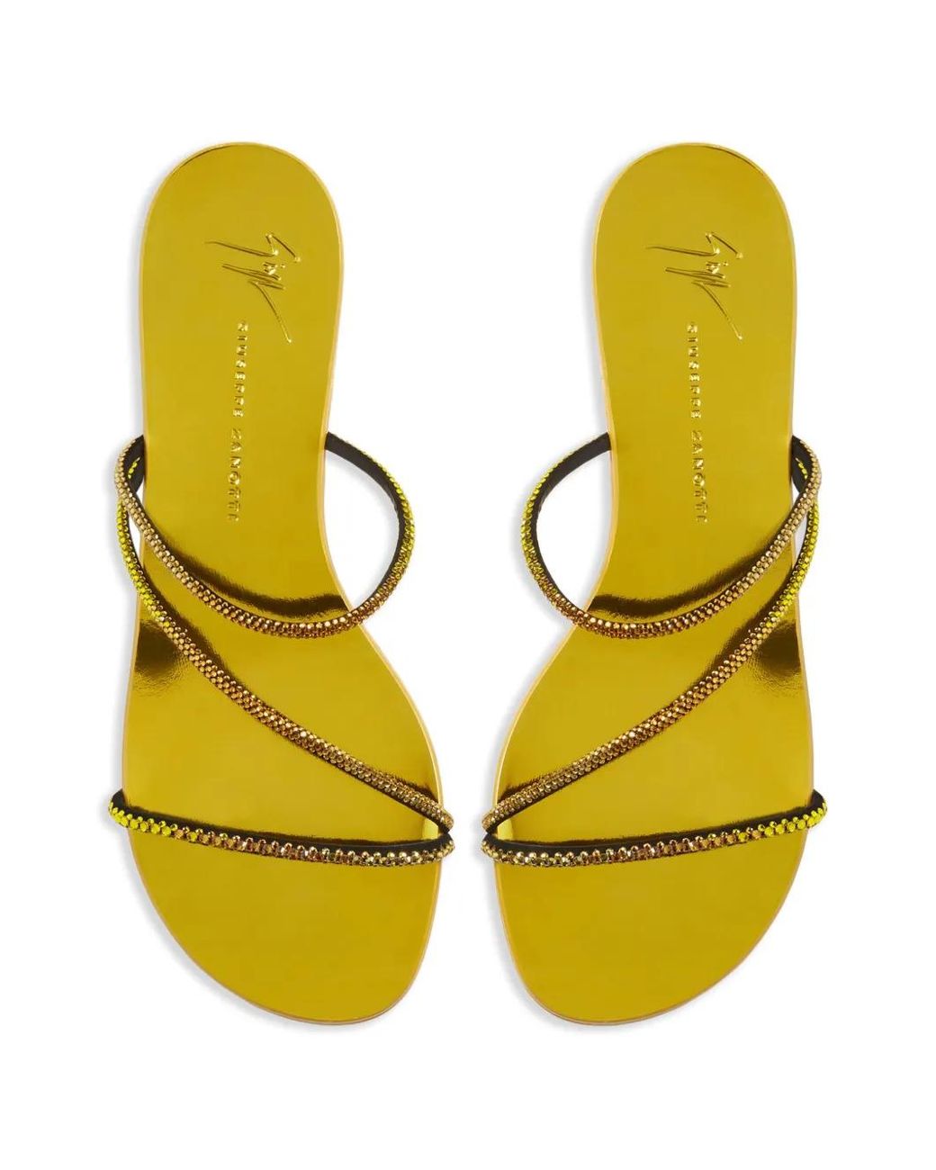 Giuseppe Zanotti Yellow Crystal-Embellished Sandals