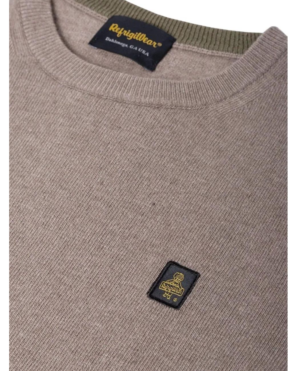 Refrigiwear Gray Logo-Patch Sweater for men
