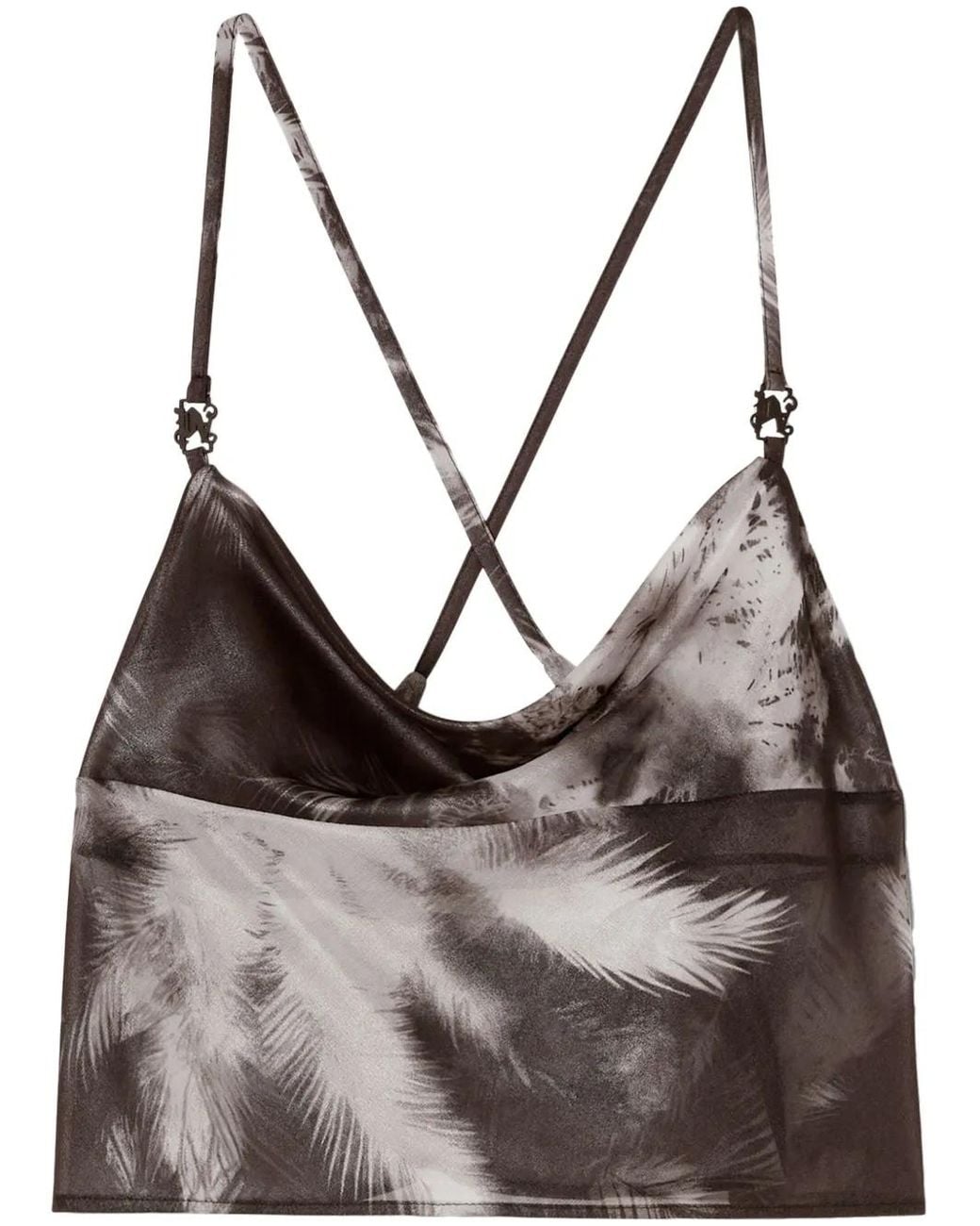 Palm Angels Brown Blueprint Palms Top