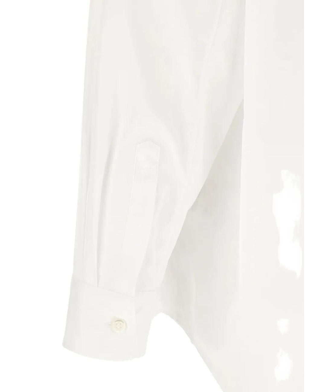 Comme des Garçons White Patchwork Long-Sleeve Shirt for men