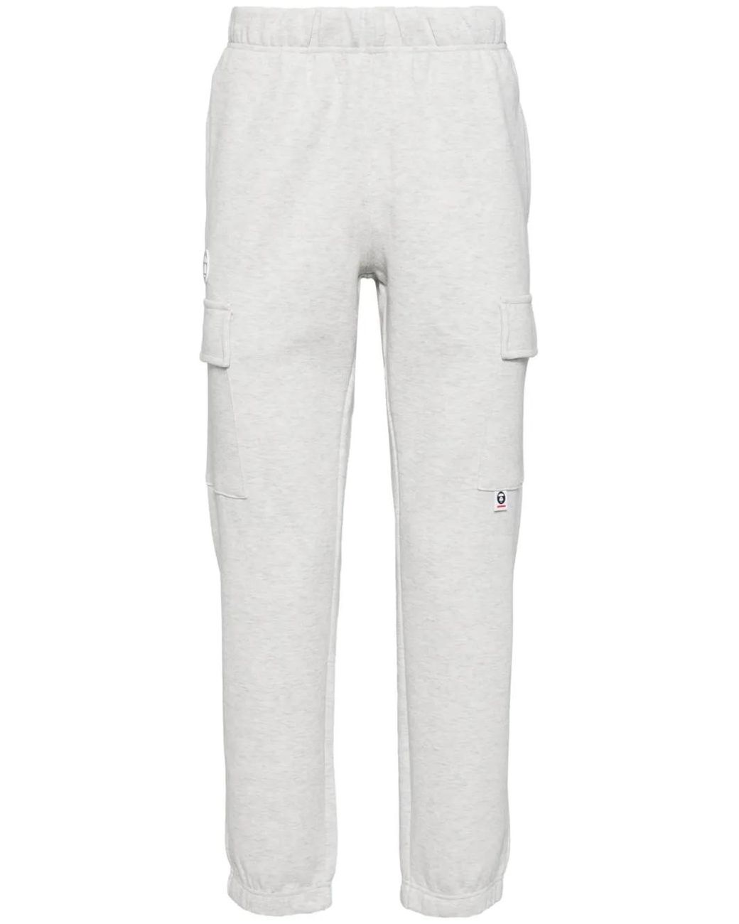 Aape By A Bathing Ape Gray Logo-Patch Cargo Track Pants for men
