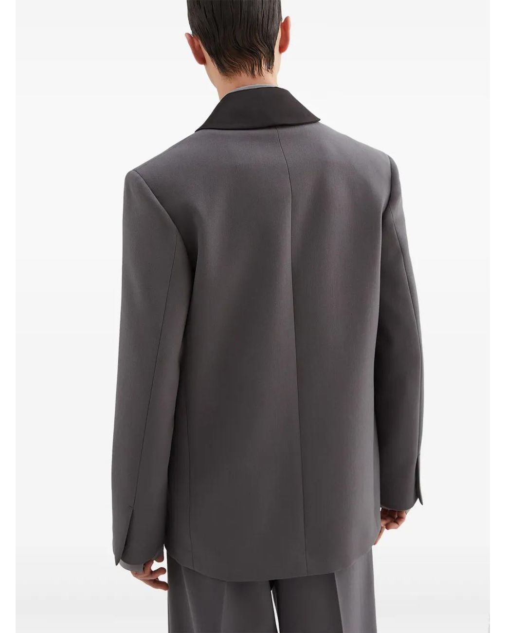 Jil Sander Gray Detachable-Collar Tailored Jacket for men
