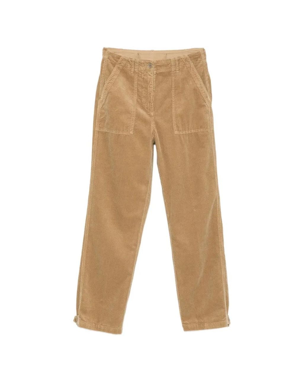 Aspesi Ribfluwelen Straight Broek in het Natural