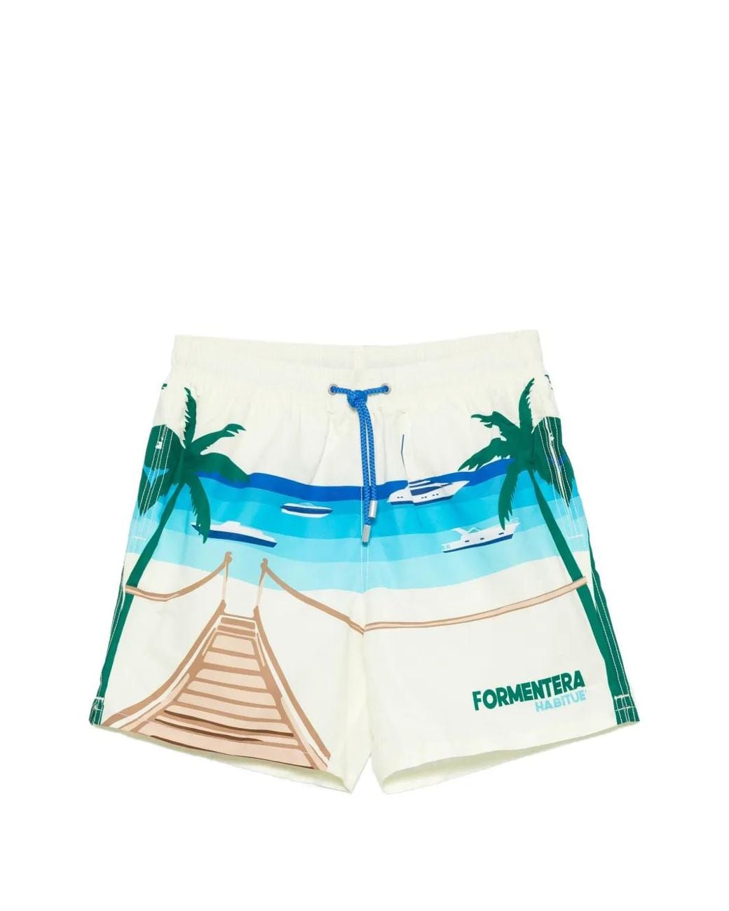 Mc2 Saint Barth Blue Gustavia Swim Shorts With Print for men