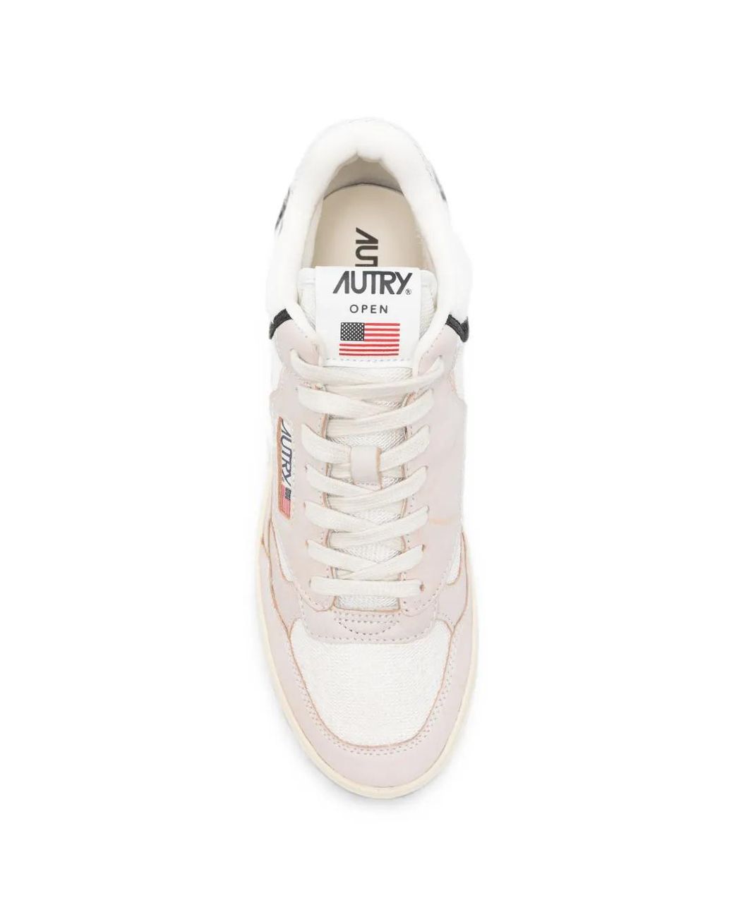 Autry White Panelled Logo-Patch Sneakers for men