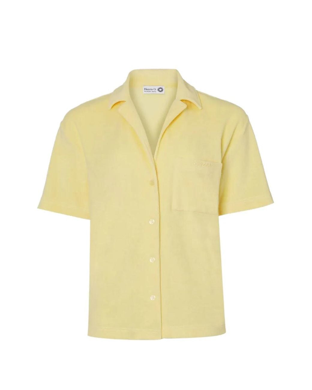 Hunza G Yellow Towelling Short-Sleeve Shirt