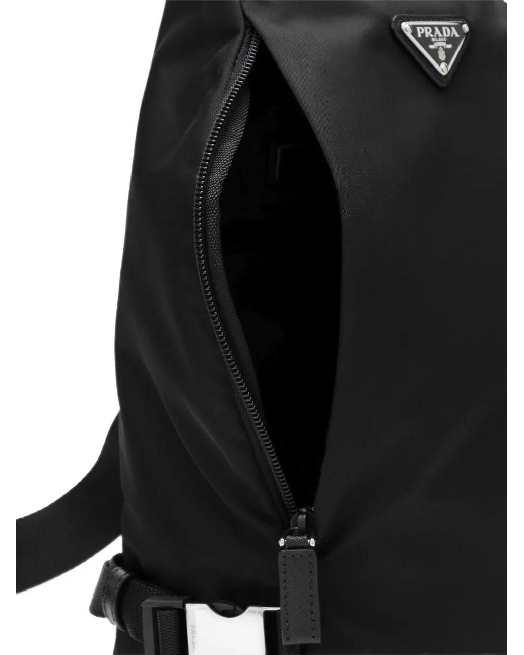 Prada Black Re-Nylon-And-Saffiano-Leather Backpack for men