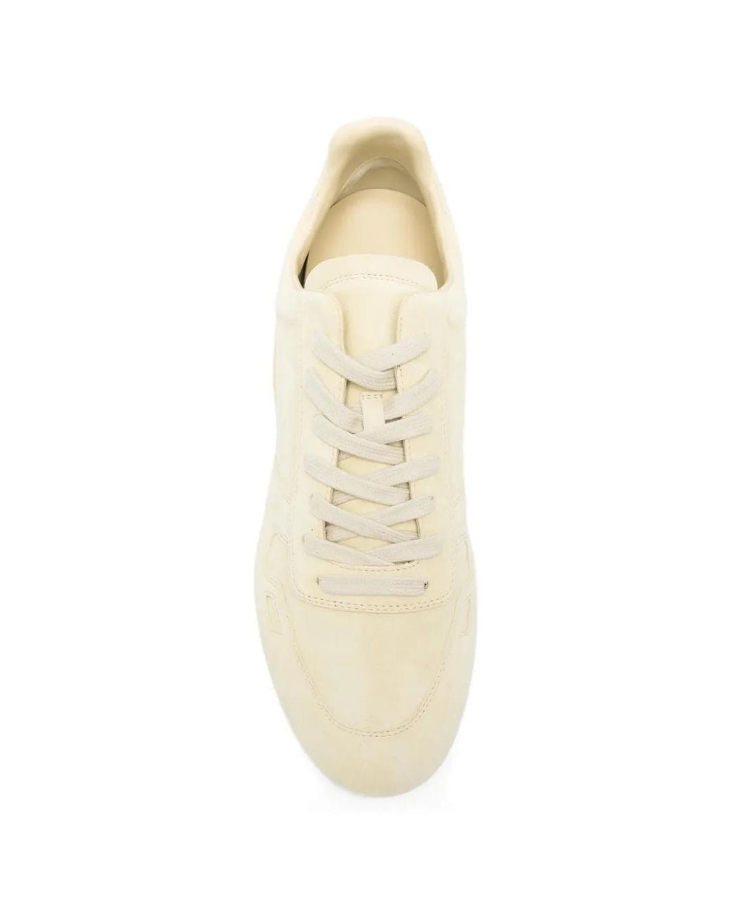Rick Owens White Minimal Leather Sneakers for men