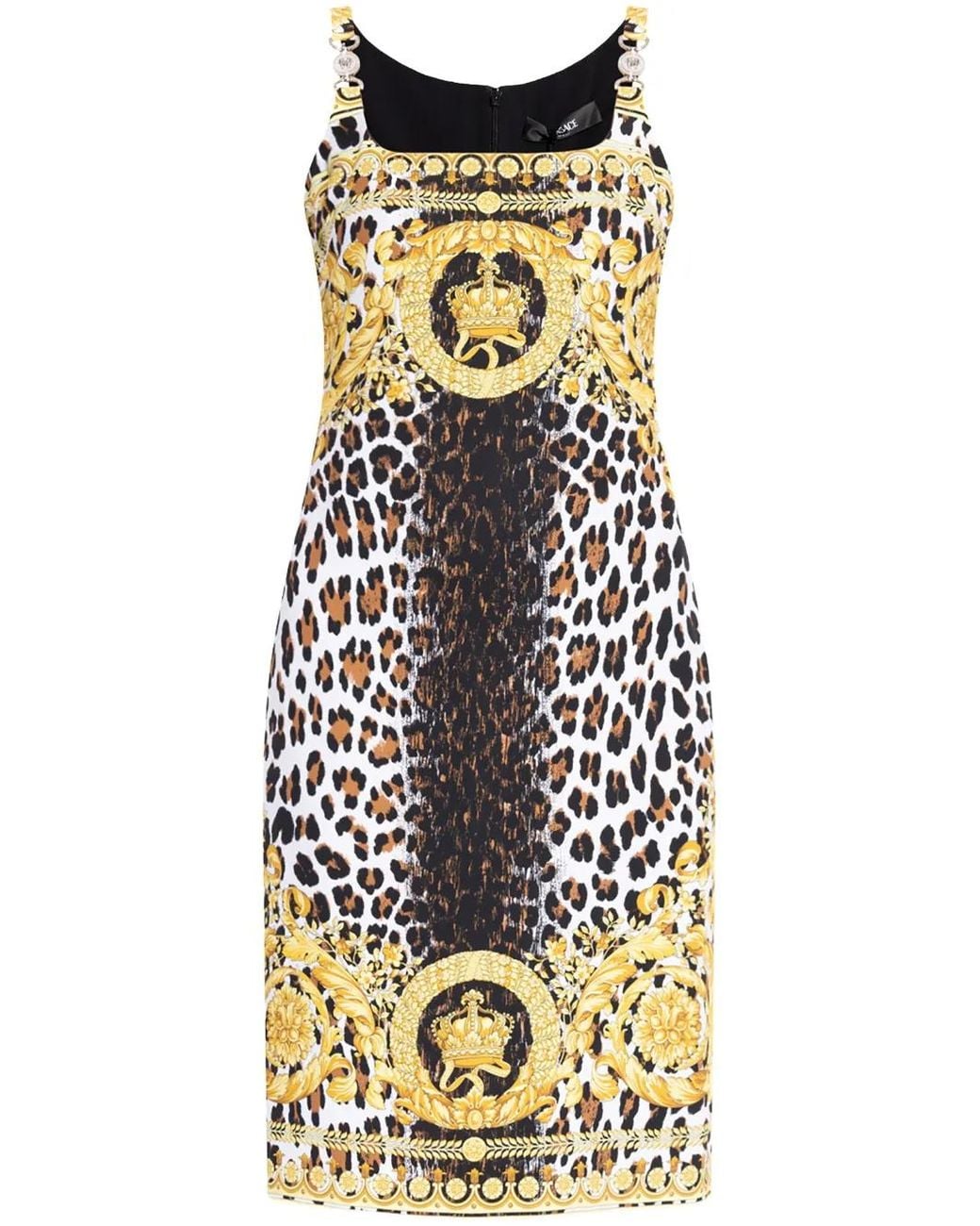 Versace Metallic Kleid mit muster