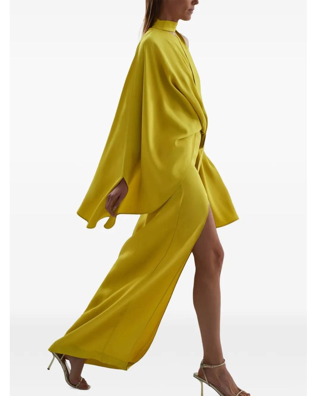 Taller Marmo Yellow Robe Longue Brooks À Col Noué