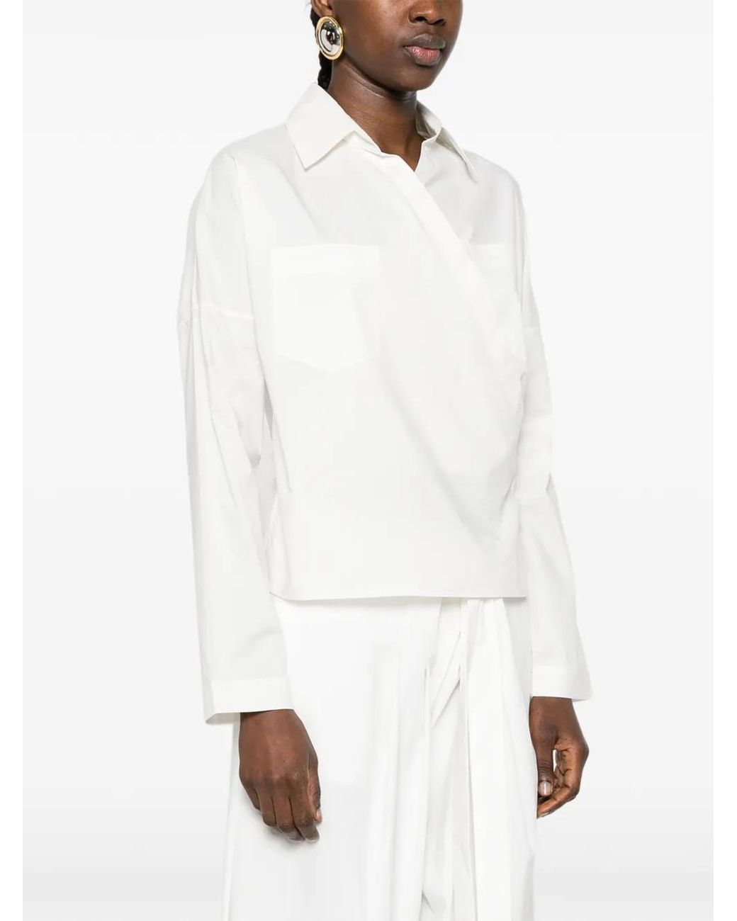 IRO White Chemise À Poches Et À Design Croisé