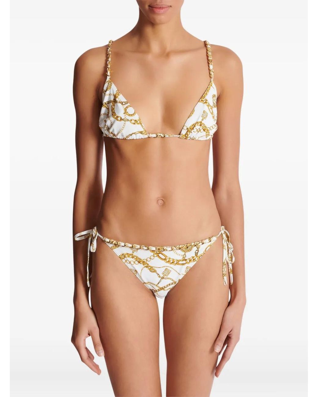 Bikini Imprimé Balmain en coloris Metallic