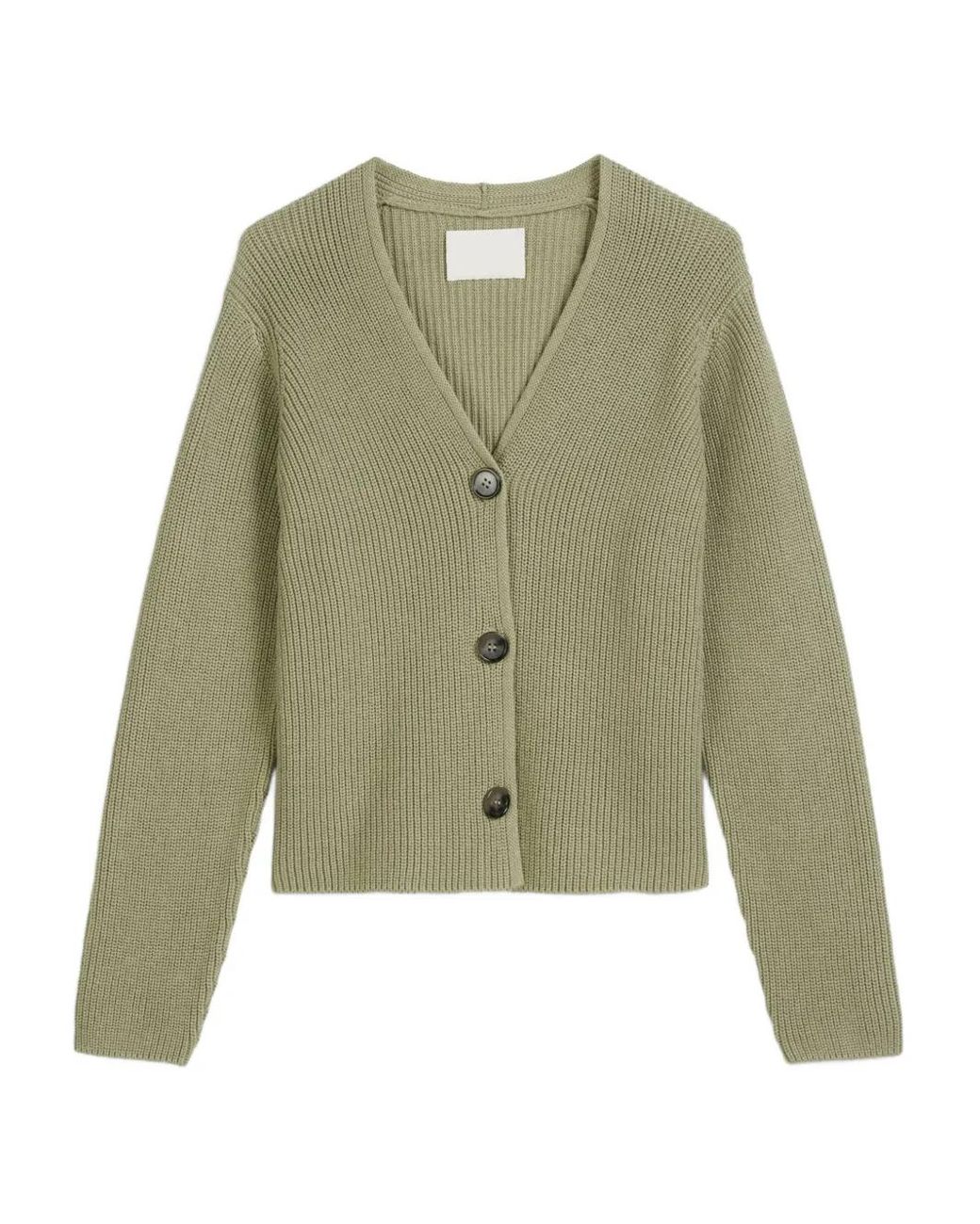 Marc O' Polo Green Button-Front Ribbed Cardigan
