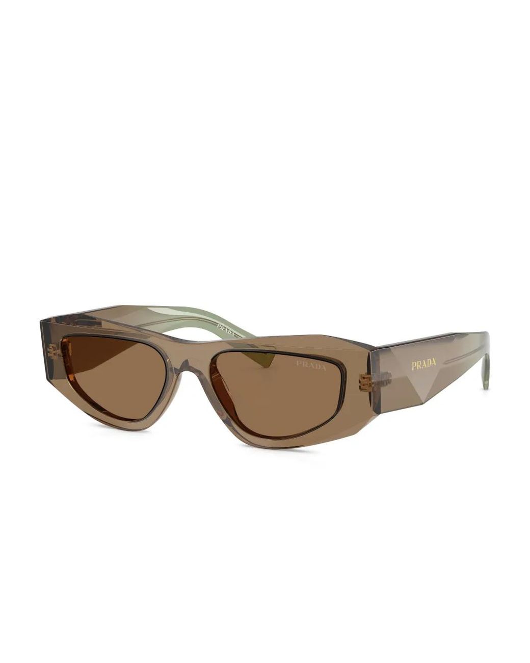 Prada Brown Symbole Rectangular-Frame Sunglasses for men