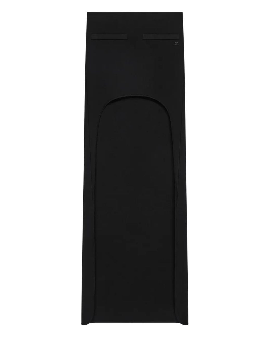 Courreges Black Circle-Edged Knitted Asymmetric Skirt