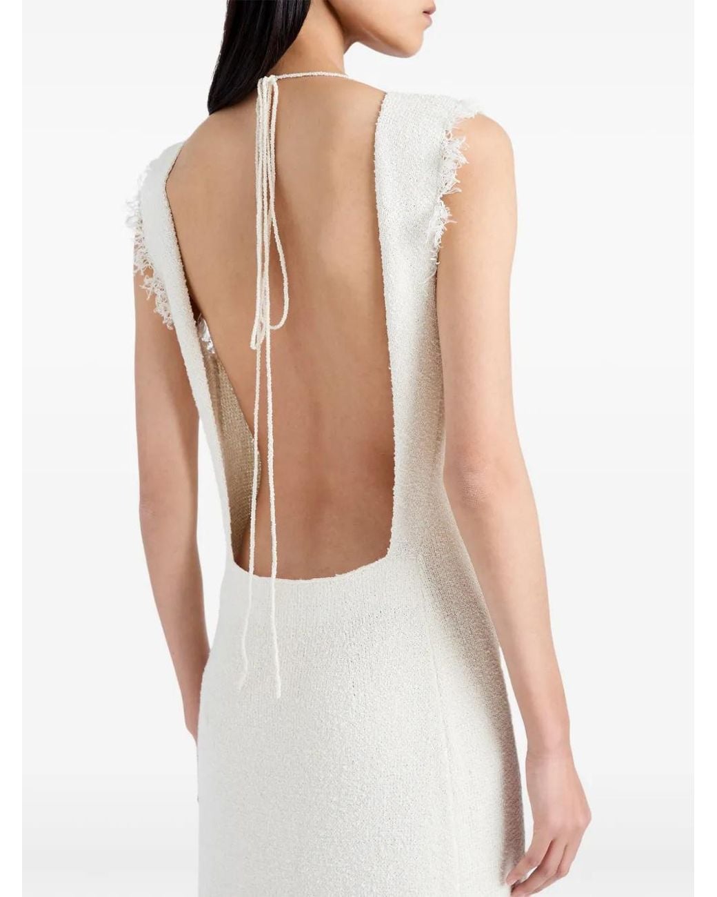 Proenza Schouler White Silvia Bouclé Knit Long Dress