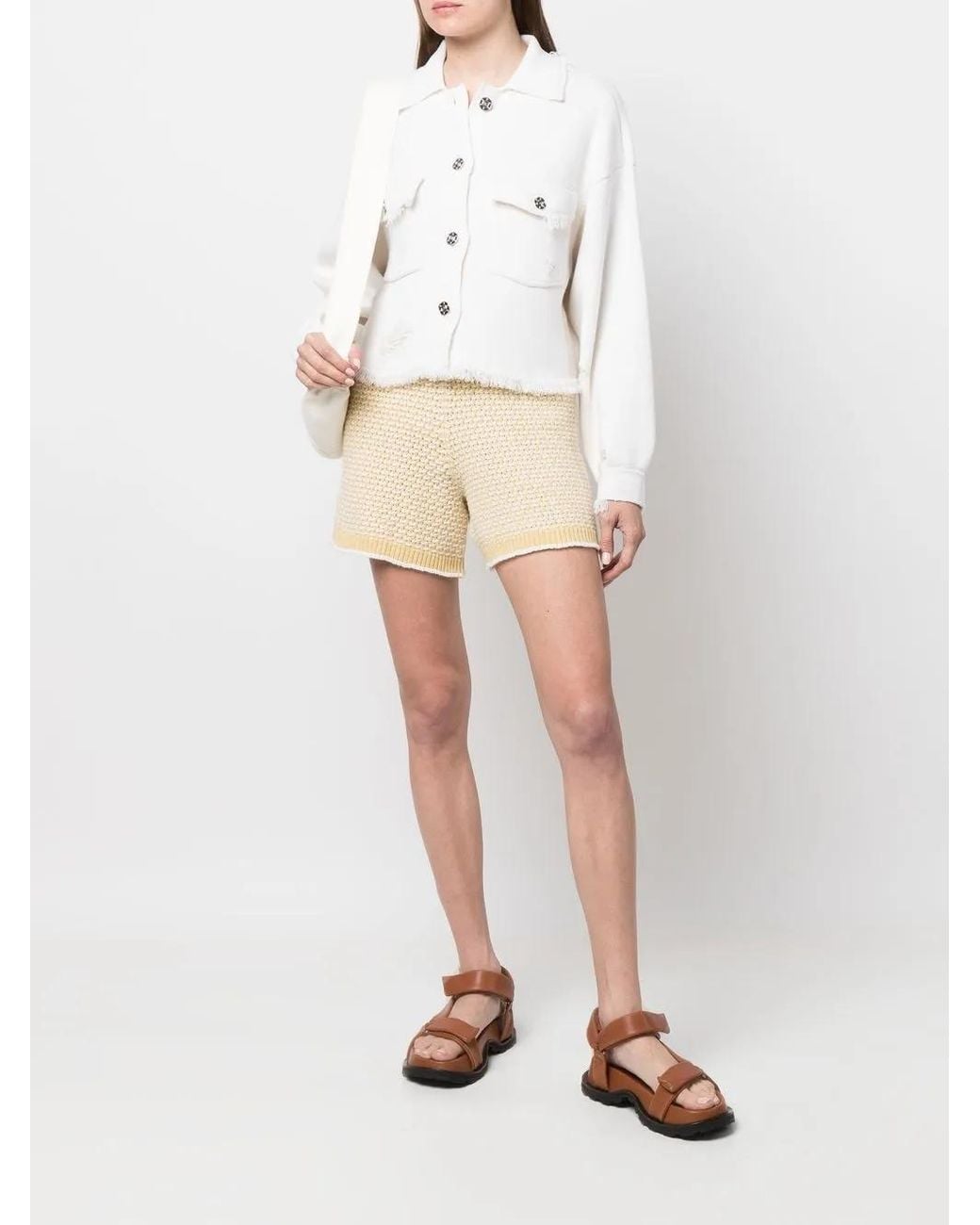 Barrie White Fringed Denim Jacket