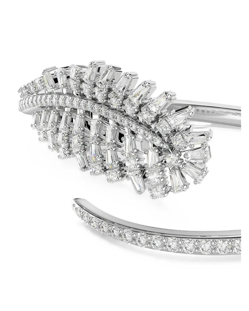 Swarovski White Bracelet À Cristaux Et Motif Végétal