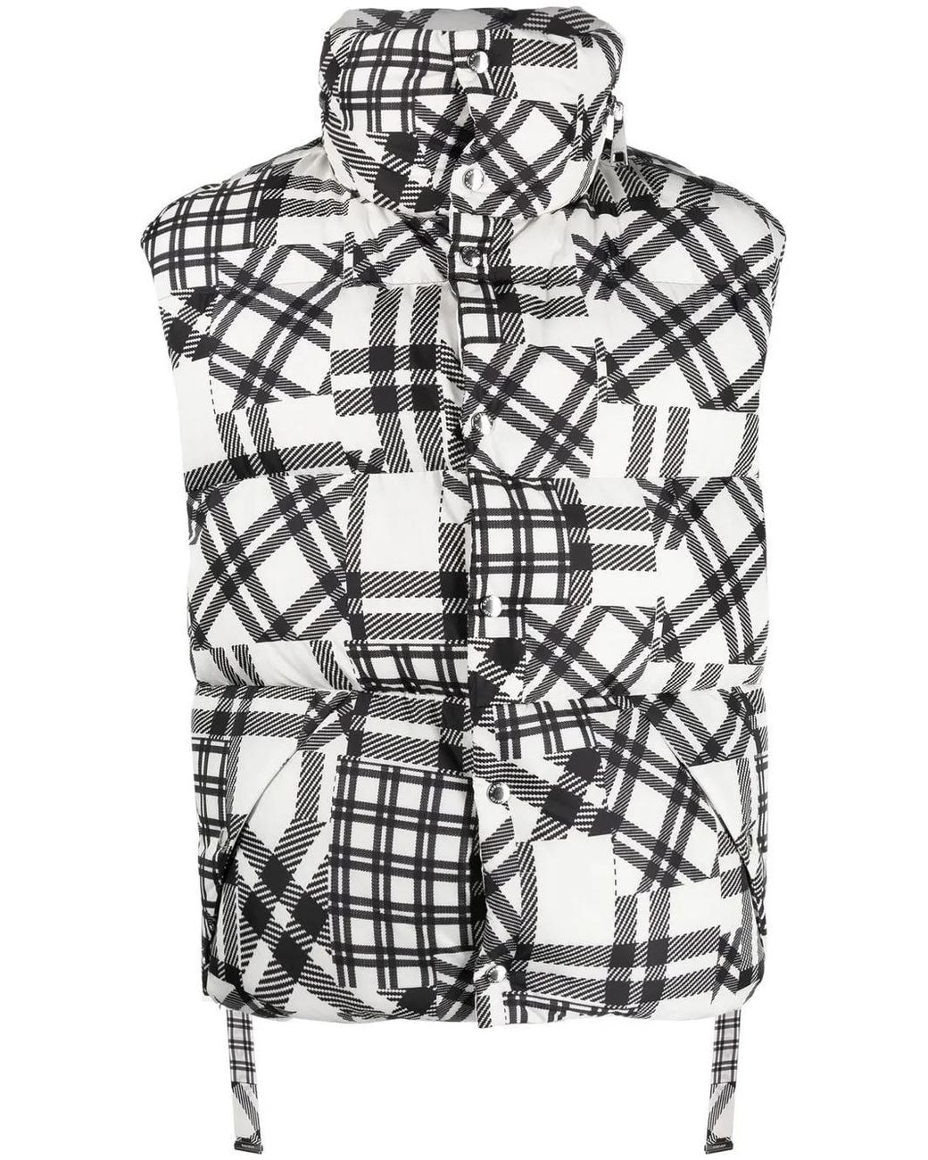 Khrisjoy White Check-Pattern Padded Gilet for men