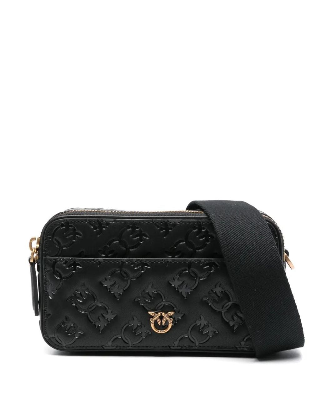 Pinko Black Mini Logo-Debossed Cross Body Bag