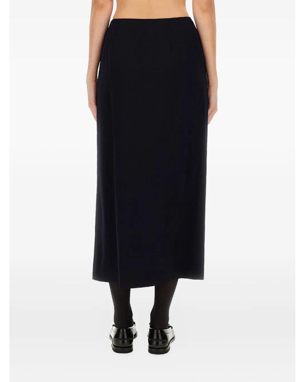 Moschino Black Buckle-Detail Midi Skirt