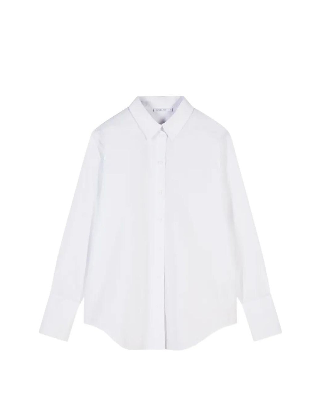 Patrizia Pepe White Logo-Embroidered Button-Down Shirt