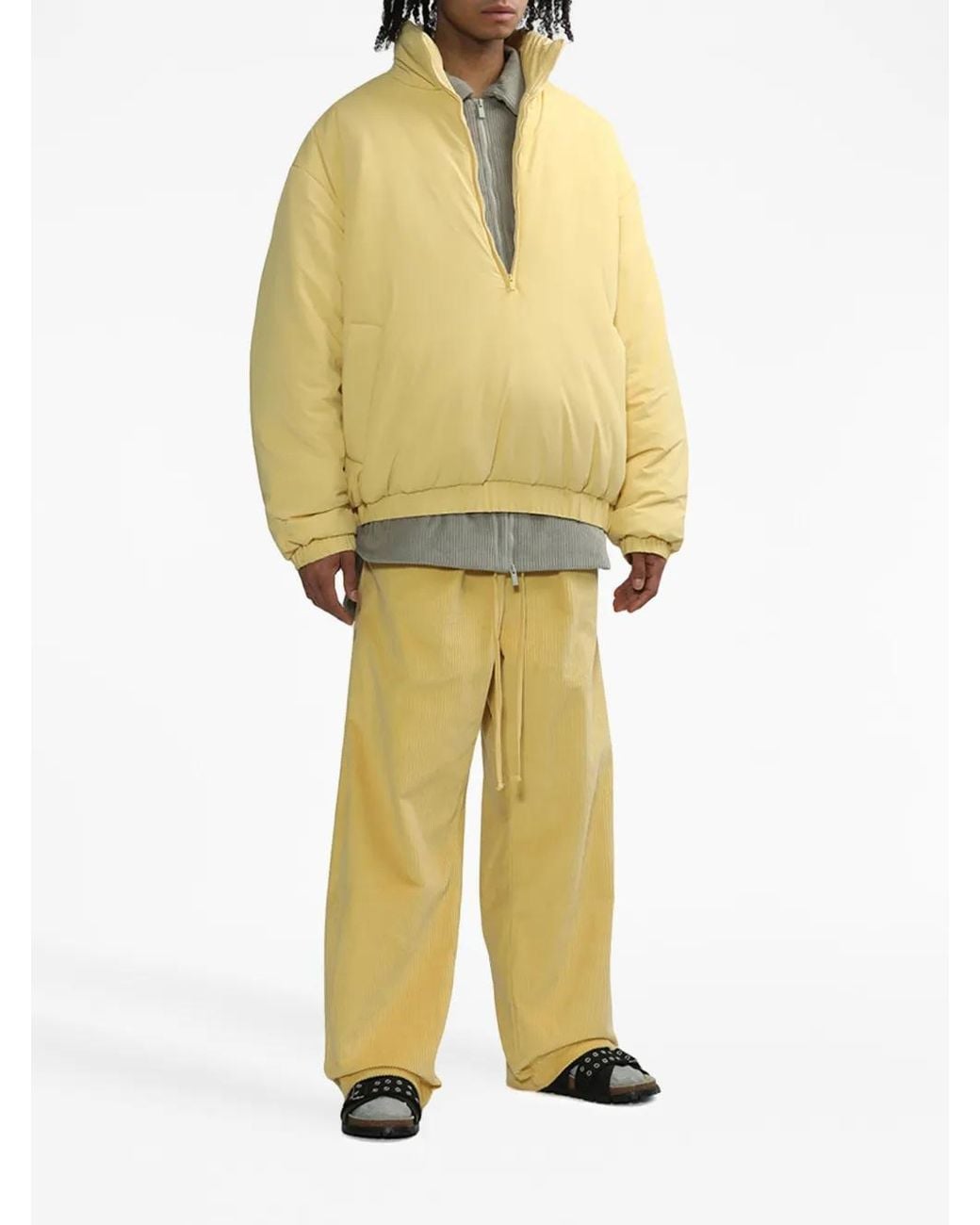 Fear Of God Yellow Logo-Patch Puffer Jacket for men