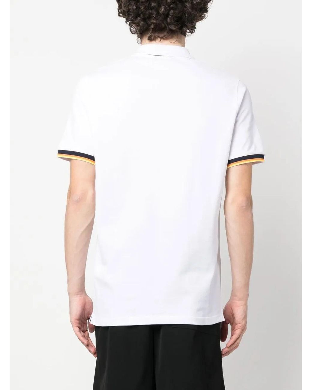 K-Way White Logo-Patch Polo Shirt for men