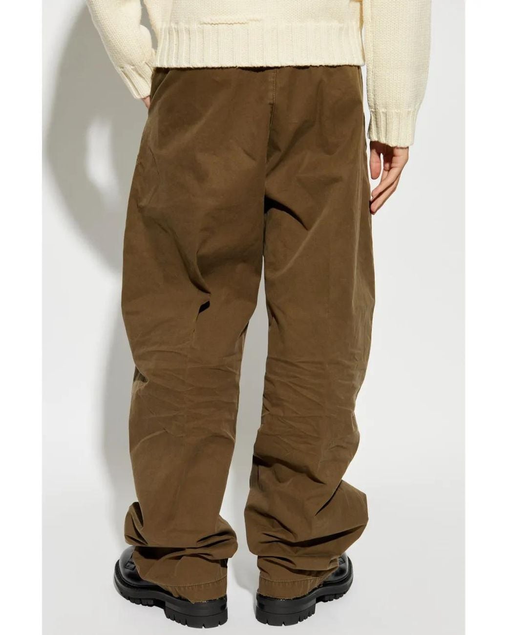 DSquared² Brown Ripped Loose-Fit Trousers for men