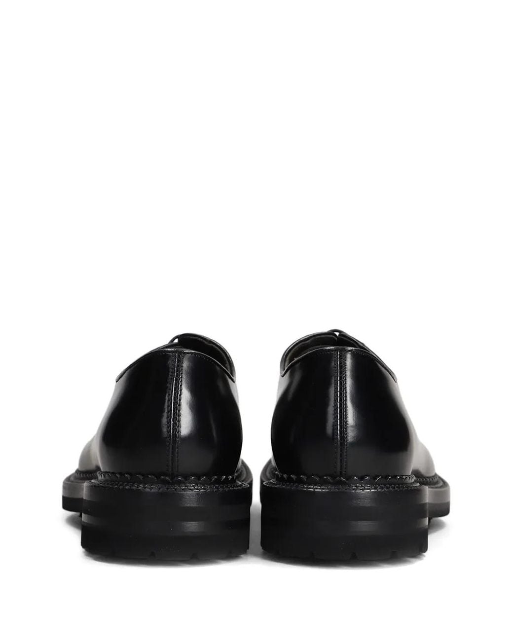 Green George Black Leather Shoes for men