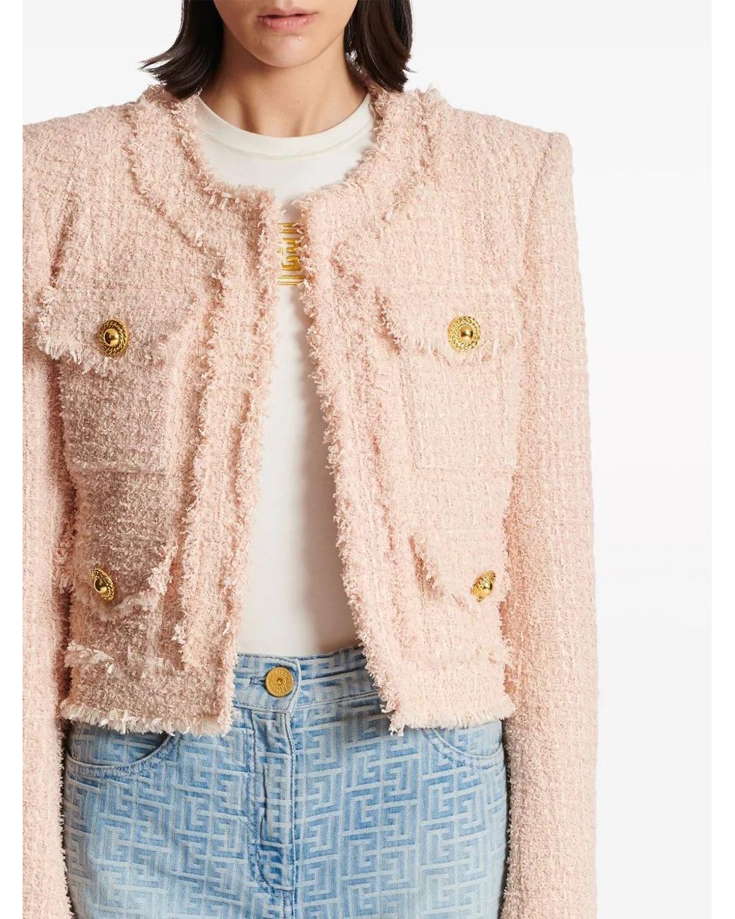 Balmain Pink Tweed Jacket