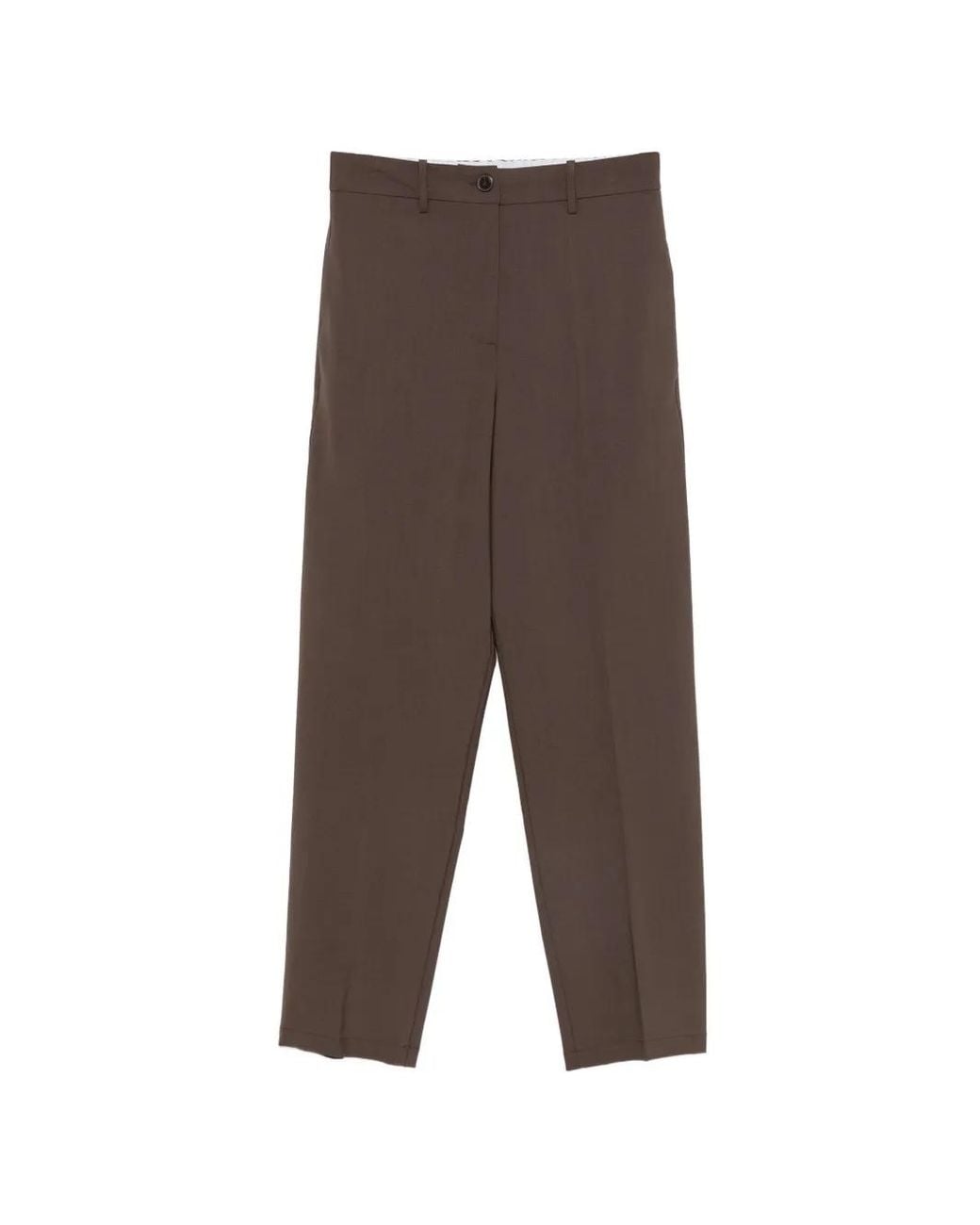Alysi Brown Straight-Leg Tailored Trousers