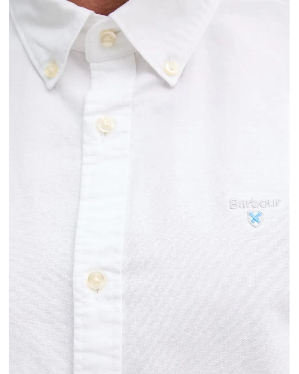Barbour White Oxtown Short-Sleeve Shirt for men