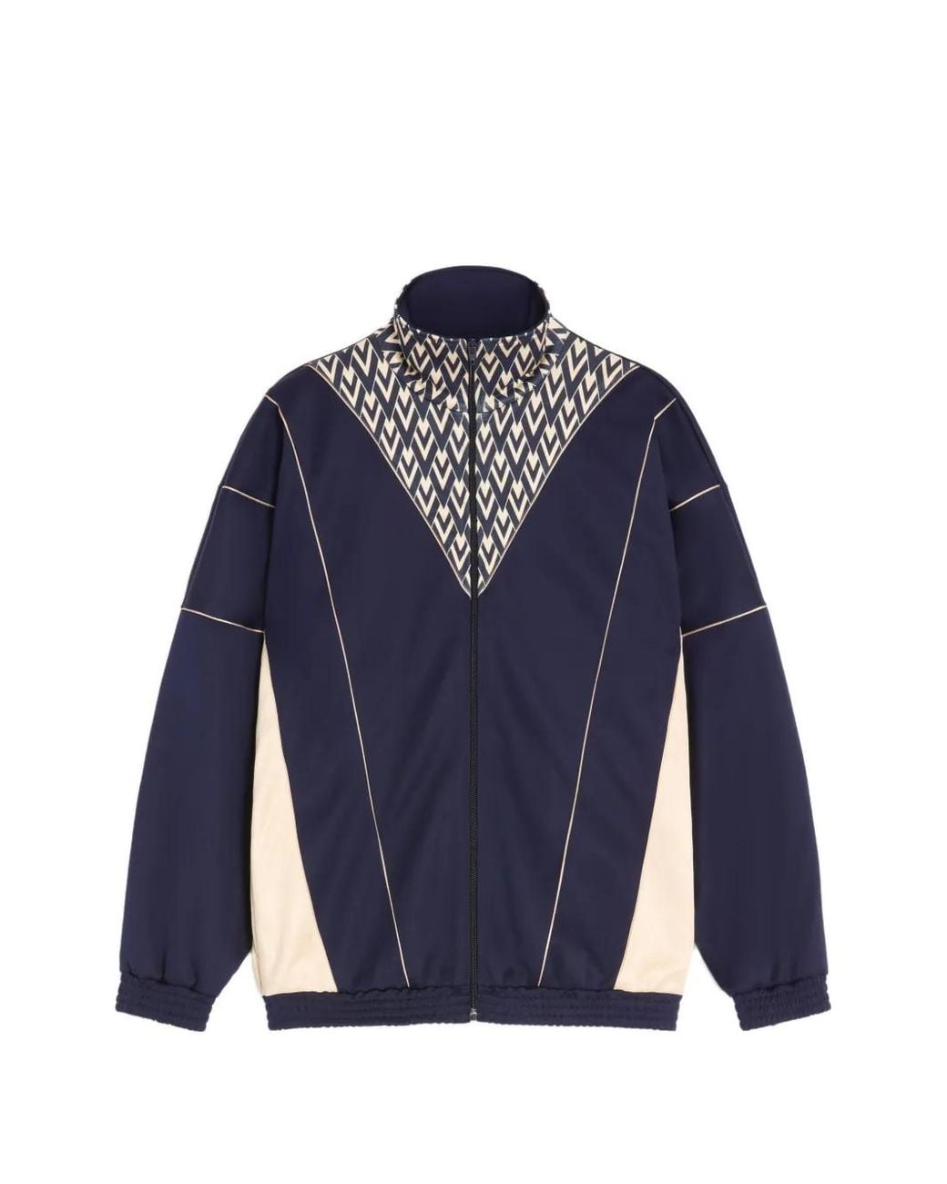 Valentino Garavani Blue Acetate Sweatshirt With Zipper And Inlaid Toute La V Print for men