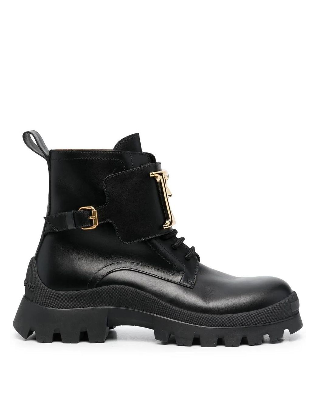 Botines Con Placa Del Logo DSquared² de color Black