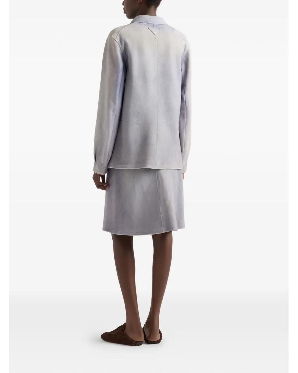 Prada Gray Suede Caban Jacket