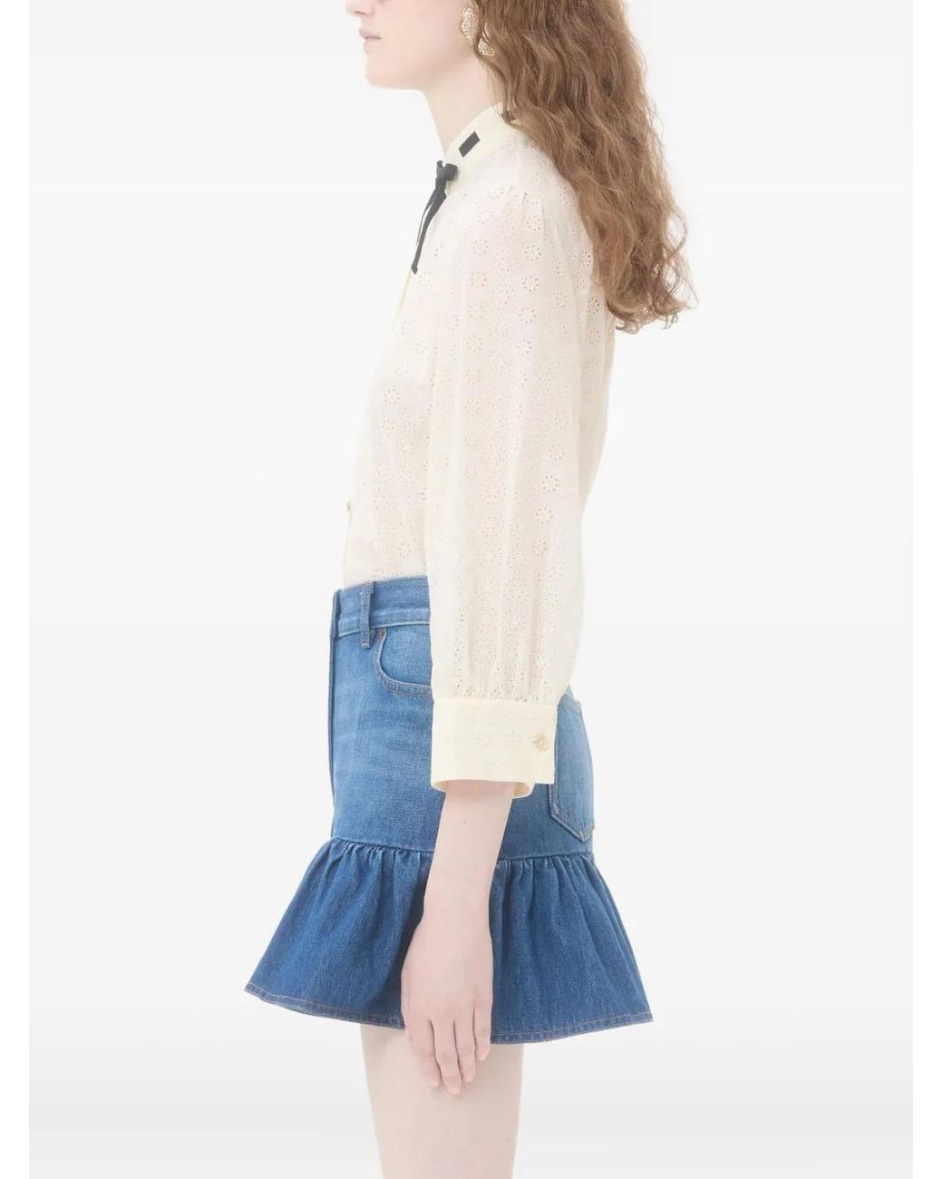 Valentino Garavani White Daisy Sangallo Shirt