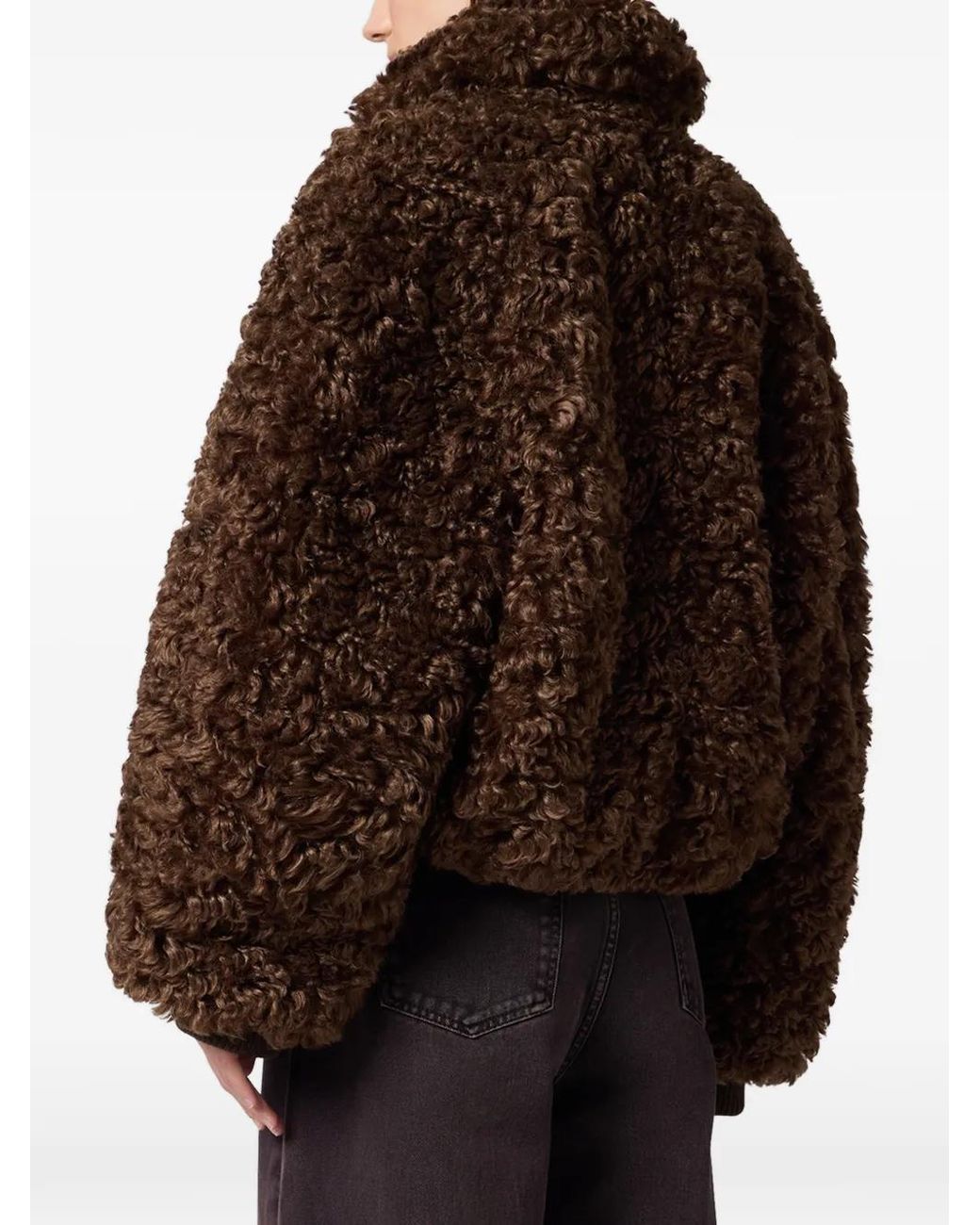 MSGM Brown Zip-Up Jacket