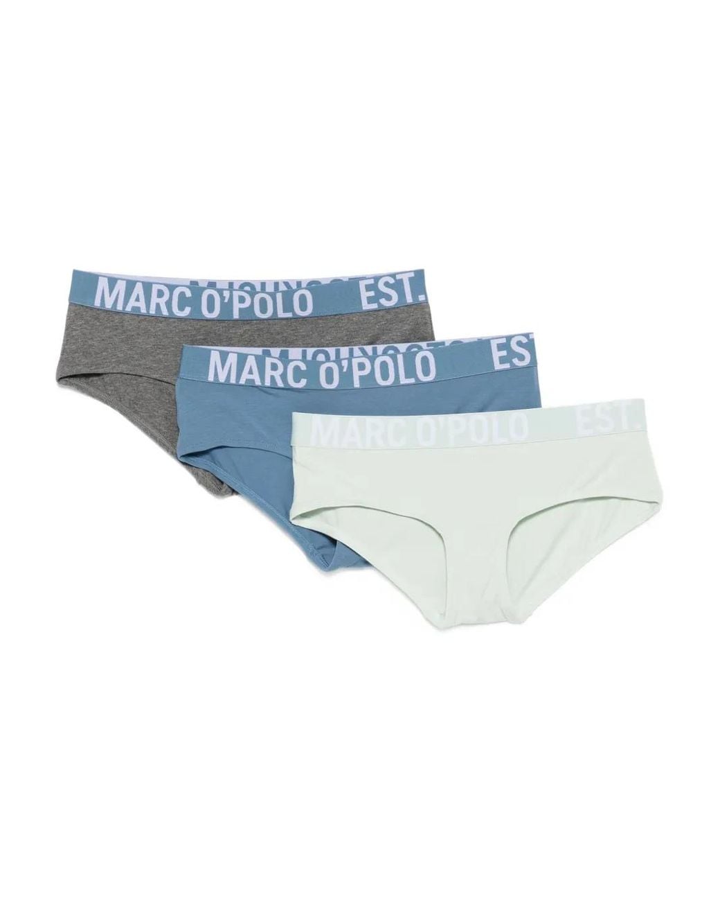 Marc O' Polo Drie Slips Met Logoband in het Blue
