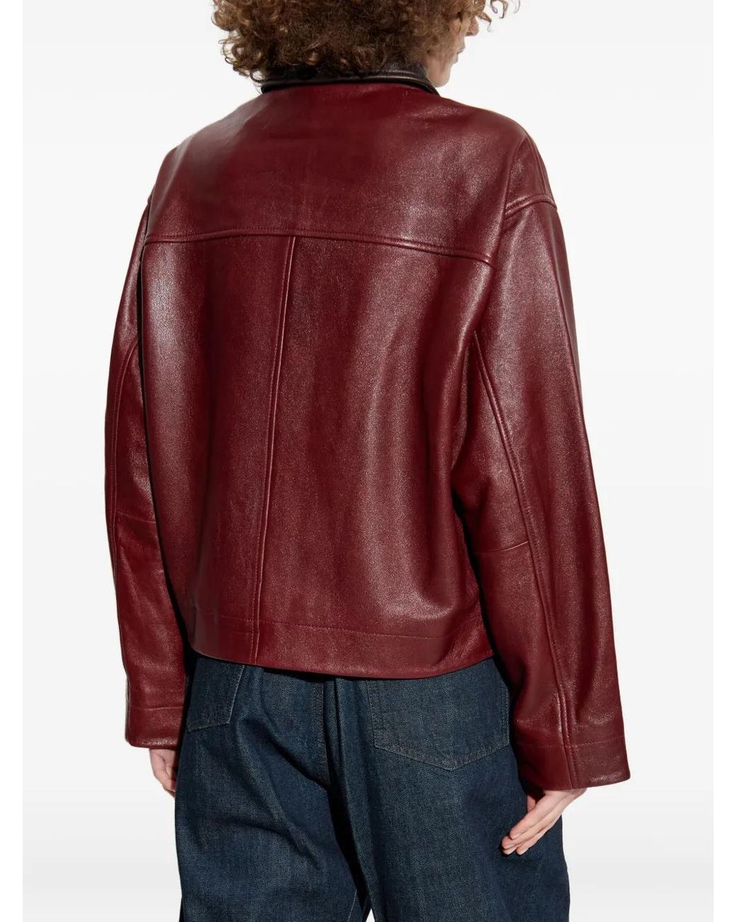 Rag & Bone Red Flap-Pocket Leather Jacket